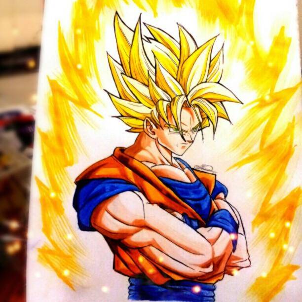 Full Body Goku Mastered Ultra Instinct Drawing