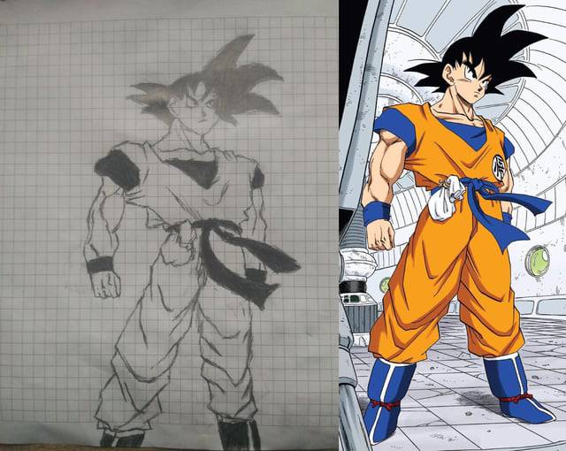 Goku Drawing Easy With Colour