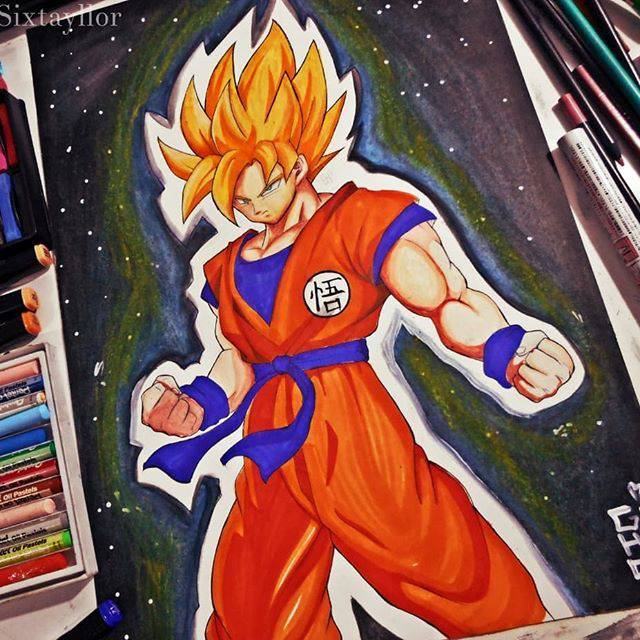 Goku Half Face Drawing